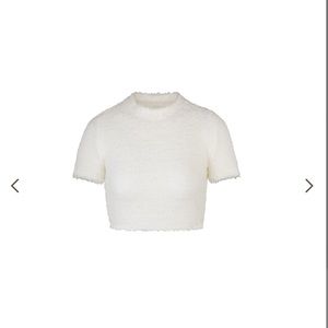 Cozy knit cropped tee